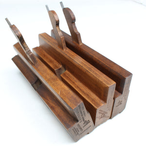 3x Nurse (London) Wooden Planes - Ovolo - 3/8", 5/8" (Beech)