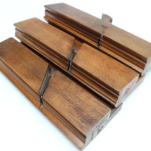 3x Nurse (London) Wooden Planes - Ovolo - 3/8", 5/8" (Beech)