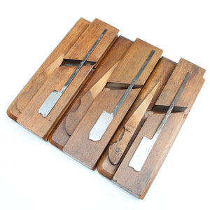 3x Nurse (London) Wooden Planes - Ovolo - 3/8", 5/8" (Beech)