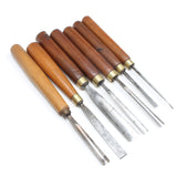 7x Frost Wood-Carving Tools (Beech, Mahogany) - OldTools.co.uk