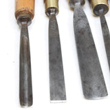 7x Frost Wood-Carving Tools (Beech, Mahogany) - OldTools.co.uk