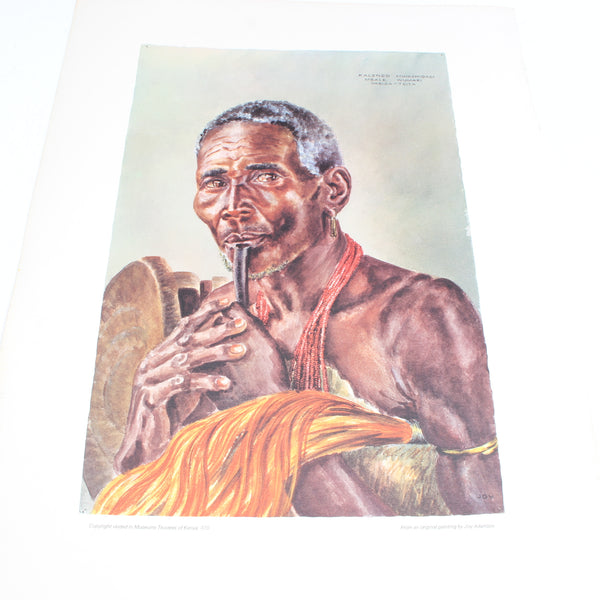 Old Joy Adamson Print Of African Tribes Person – OldTools.co.uk