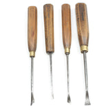 4x "Prize Medals" Herring (London) Wood-Carving Tools (Beech) - OldTools.co.uk