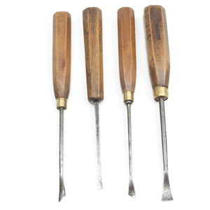 4x "Prize Medals" Herring (London) Wood-Carving Tools (Beech) - OldTools.co.uk