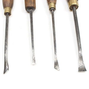 4x "Prize Medals" Herring (London) Wood-Carving Tools (Beech) - OldTools.co.uk