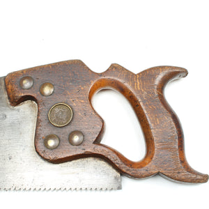 Old Goats Head and Disston Thumb Hole Hand Saws (Beech)