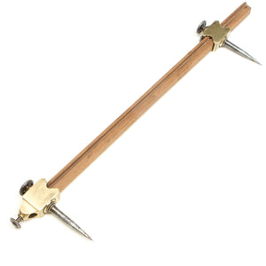 Old Unusual Brass Trammel Points - OldTools.co.uk