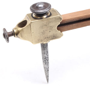 Old Unusual Brass Trammel Points - OldTools.co.uk