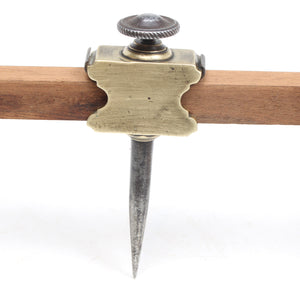 Old Unusual Brass Trammel Points - OldTools.co.uk