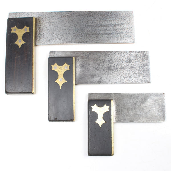 3x Old Try Squares - ENGLAND, WALES, SCOTLAND ONLY – OldTools.co.uk