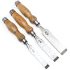 3x Old Registered Mortice Chisels - 3/4", 1", 1 1/4" (Ash) - OldTools.co.uk