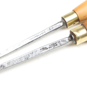 2x Old Sheffield Carving Tools - Spoon - ", " (Boxwood) - OldTools.co.uk