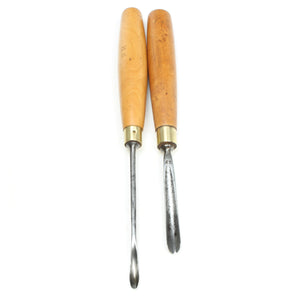 2x Old Carving Tools - Sweep 19, 30 - ", " (Boxwood) - OldTools.co.uk