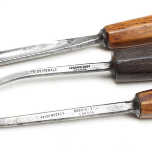 3x Old Carving Tools - Gouge, Spoon (Beech, Mahogany) - OldTools.co.uk