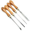 4x Old Addis Carving Tools Set (Beech) - OldTools.co.uk
