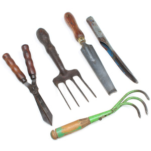 Old Small Garden Tools (Ash, Beech) - OldTools.co.uk