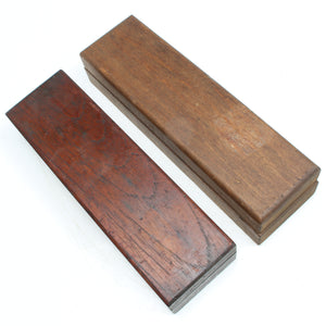 2x Boxed Oilstone Sharpening Stone - Medium / Fine (Beech, Mahogany) - OldTools.co.uk
