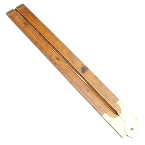Old Rare Wooden Folding Rule with Brass Slide Rule - 24" (Boxwood) - OldTools.co.uk