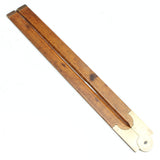 Old Rare Wooden Folding Rule with Brass Slide Rule - 24" (Boxwood) - OldTools.co.uk