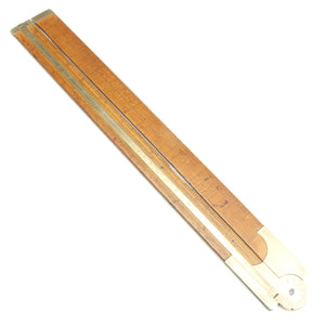 Old Rare Wooden Folding Rule with Brass Slide Rule - 24" (Boxwood) - OldTools.co.uk