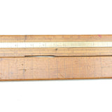 Old Rare Wooden Folding Rule with Brass Slide Rule - 24" (Boxwood) - OldTools.co.uk
