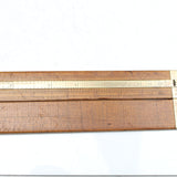 Old Rare Wooden Folding Rule with Brass Slide Rule - 24" (Boxwood) - OldTools.co.uk