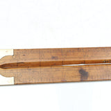 Old Rare Wooden Folding Rule with Brass Slide Rule - 24" (Boxwood) - OldTools.co.uk