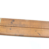 Old J Rabone Wooden Folding Rule with Coventry Advertising - 24" (Boxwood) - OldTools.co.uk
