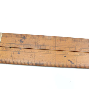Old J Rabone Wooden Folding Rule with Coventry Advertising - 24" (Boxwood) - OldTools.co.uk