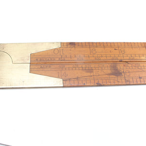 Old J Rabone Wooden Folding Rule with Coventry Advertising - 24" (Boxwood) - OldTools.co.uk