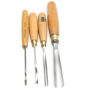 4x Old Carving Tools (Ash, Beech) - OldTools.co.uk