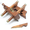 Old Wooden Plough Plane + 8 Cutters (Beech) - OldTools.co.uk