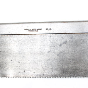 Old Francis Wood Tenon Saw C.1918 - 12tpi - 14" (Beech) - OldTools.co.uk