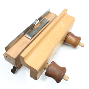 Old 'Jack' Wooden Plough Plane + 3 Cutters (Beech)