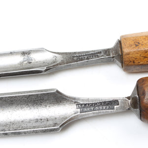 2x Old Outcannel Firmer Gouges - 1/2", 18mm (Beech)