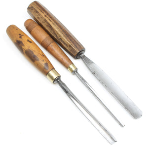 3x Addis Woodcarving Tools (Ash, Beech, Boxwood) - OldTools.co.uk