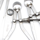 5x Old Moore & Wright Calipers, Dividers, Depth Gauge - OldTools.co.uk
