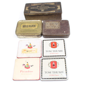 7x Old Tobacco Tins / Cigar Tins - OldTools.co.uk