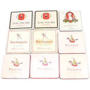 9x Old Small Cigar Tins - OldTools.co.uk