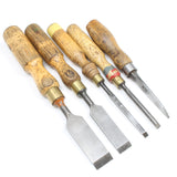 5x Old Woodwork Chisels (Ash)
