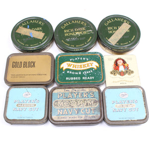 9x Old Tobacco Tins - OldTools.co.uk