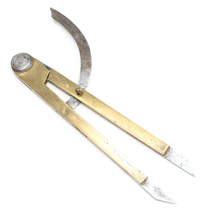 Unusual Old Brass Wing Dividers Tool - OldTools.co.uk