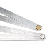 2x Old Folding Steel Rules - 24" / 2ft - OldTools.co.uk