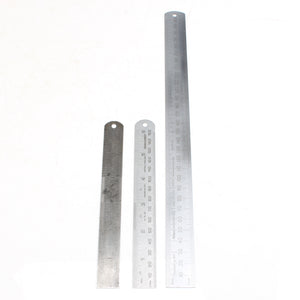 3x Rabone Chesterman, Moore & Wright Steel Rules - 6" & 12" - OldTools.co.uk