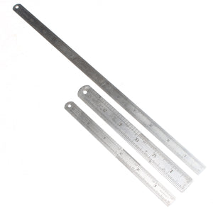 3x J Rabone Steel Rules - 6" & 12" - OldTools.co.uk