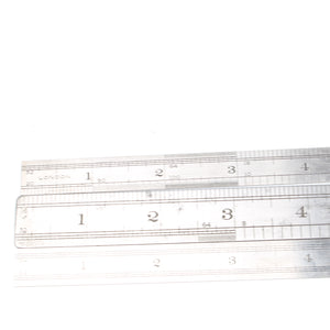3x J Rabone Steel Rules - 6" & 12" - OldTools.co.uk