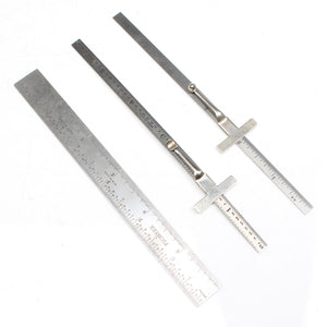 3x USA Steel Rules / Depth Rules - 6" - OldTools.co.uk