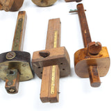 11x Old Wooden Marking Gauges (Display) - OldTools.co.uk