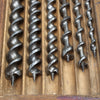Old 3-Tier Wooden Boxed Twist Auger Drill Bits (Beech) - OldTools.co.uk