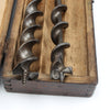 Old 3-Tier Wooden Boxed Twist Auger Drill Bits (Beech) - OldTools.co.uk